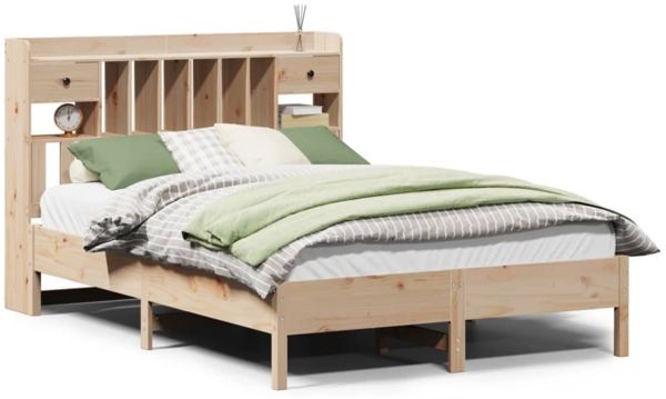 vidaXL Massivholzbett mit Regal ohne Matratze 140x200 cm Kiefer 3322909