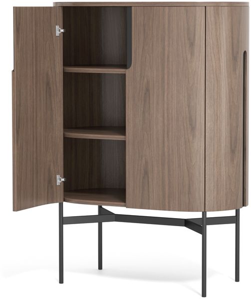 Livin Hill Silario SA08 Kommode, Echtholzfurnier aus Walnussholz, MDF, Metallgestell und Akzente, 130 x 50 x 95 cm Bild 4