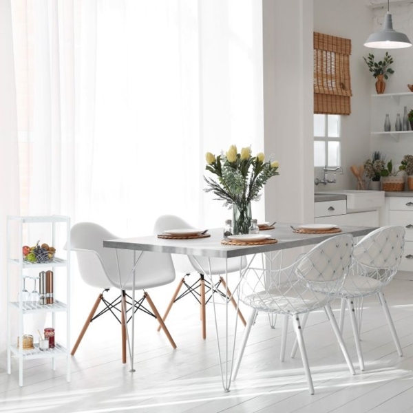 Relaxdays Badregal mit 4 Ablagen, Bambus weiß, 34,5 x 33 x 110 cm Bild 6