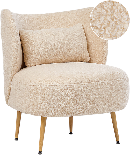 Sessel OTSBY II mit Kissen Bouclé Beige