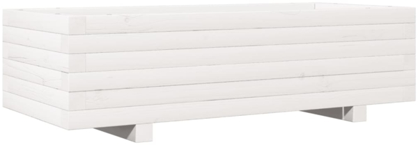 vidaXL Pflanzkübel Weiß 90x40x26,5 cm Massivholz Kiefer 847334