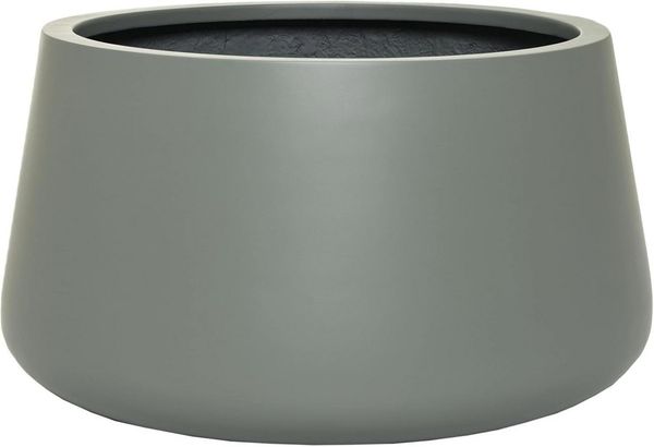 VIVANNO Blumentopf Fiberglas GORDO Rund - Grau (1 St), 38x21 cm