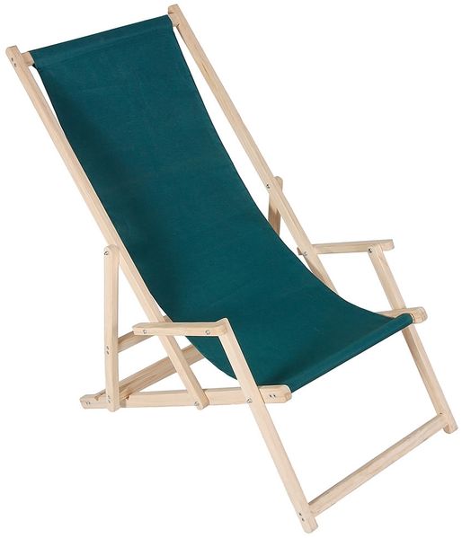 Sonnenliege Armlehne Grün Strand Campingstuhl Holz klappbar Faltsitz Balkon