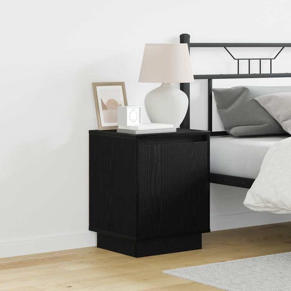 vidaXL Nachttisch Schwarz Eichen-Optik 39 x 34,5 x 50 cm Holzwerkstoff 869596