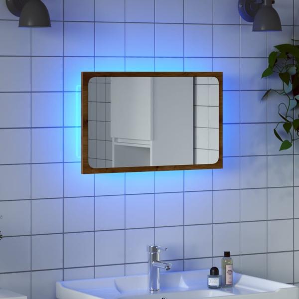 vidaXL Badspiegel mit LED-Leuchten Artisan-Eiche 60x8,5x38 cm 856266