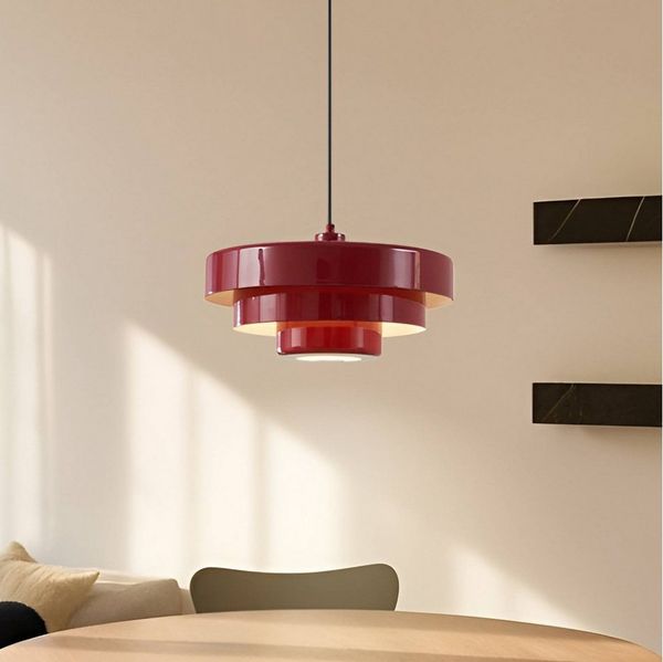 Lindby Hängeleuchte Tivra, Metall, Rot IP20, 1 x 15 W LED