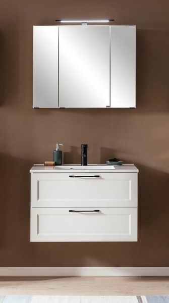 welltime Badmöbel-Set Lana, (Komplett-Set, 2-St), Badezimmer-Set, 2-teilig, inkl. Waschbecken, 80 cm breit