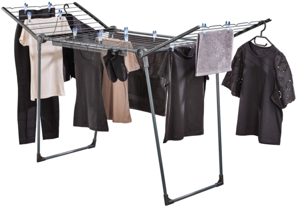 Leifheit 'Pegasus 200 Solid Black' Standtrockner, Metall / Kunststoff, Schwarz