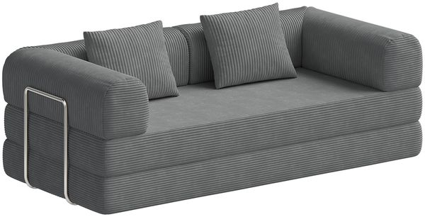 skølm 'Lofn' Modulares Sofa 2 Sitzer, 200x100 cm, Vollschaumcouch mit Metallgestell, Cord dunkelgrau, Schlafsofa vakuumverpackt, kein Aufbau erforderlich Bild 10