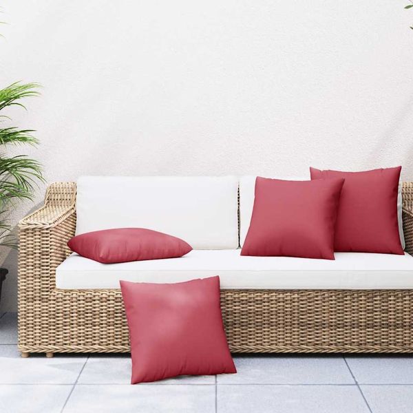 vidaXL Sofakissen 4 Stk. Weinrot 50x50 cm Stoff 377771