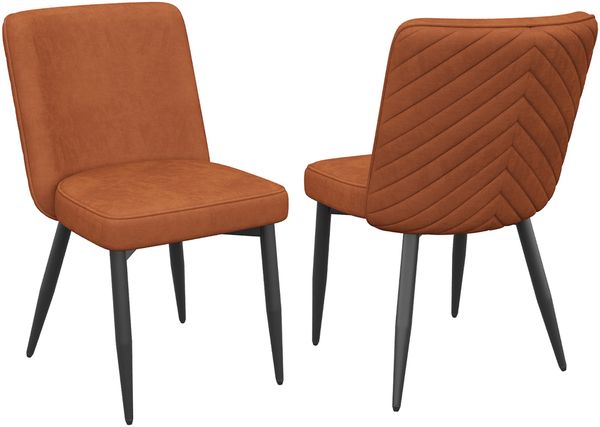 Merax 2er Set Polsterstühle, (Set, 2 St)Esszimmerstuhl, bequem und atmungsaktiv, Samtstoff, Rost