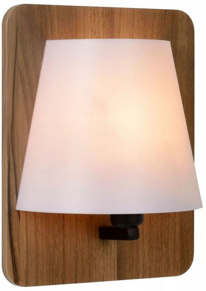 Licht-Erlebnisse Wandleuchte NAVEO, ohne Leuchtmittel, Holz Natur Opalweiß Skandinavisch B:20 cm E14 Schlafzimmer Wohnzimmer