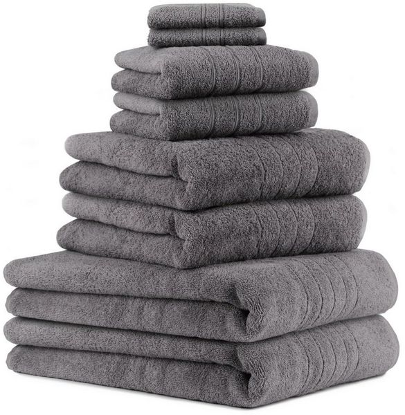 Betz Handtuch Set 8-TLG Handtuch-Set Deluxe, 100% Baumwolle (Set, 8-St), Farbe anthrazit