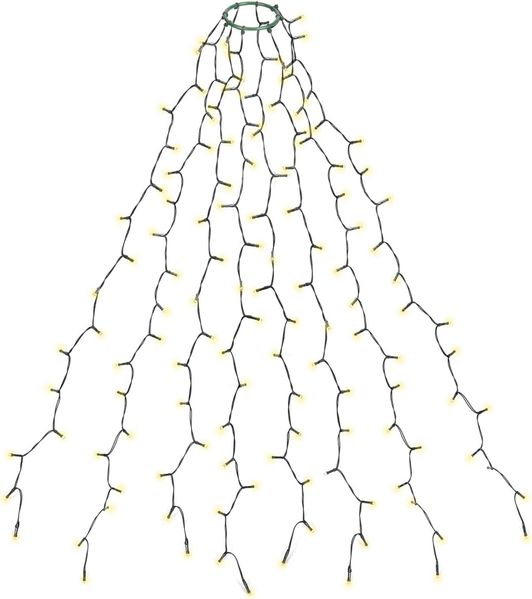 SALCAR 1,5m Weihnachtsbaum Lichterkette mit Ring und 8 Girlanden, 200er LED