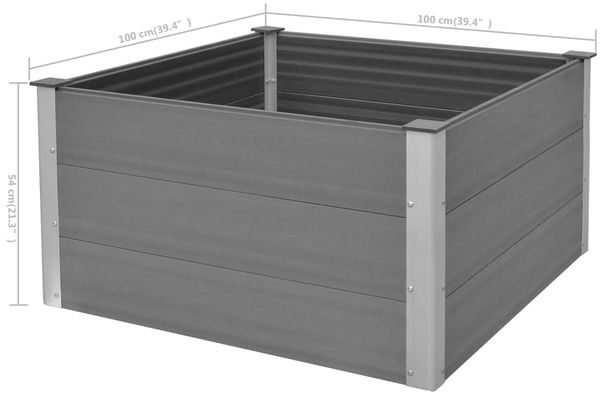 vidaXL Garten-Hochbeet WPC 100 x 100 x 54 cm Grau 43605 Bild 9