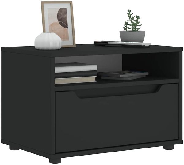 vidaXL TV-Schrank VISNES Schwarz 60x40x38 cm Holzwerkstoff 4108289