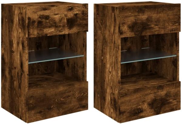 vidaXL Wandschränke mit LED-Leuchten für TV 2 Stk. Räuchereiche 837087