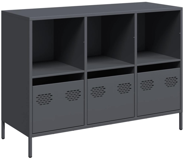 vidaXL Sideboard Anthrazit 101,5x39x73,5 cm Kaltgewalzter Stahl 851366