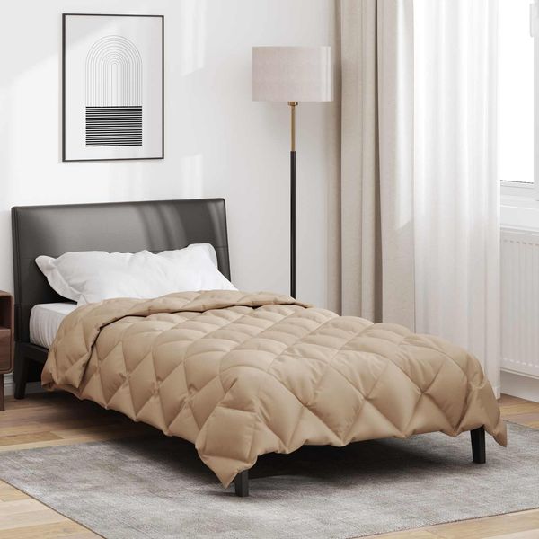 vidaXL Winterbettdecke Taupe 155 x 220 cm Mikrofaser 42025694