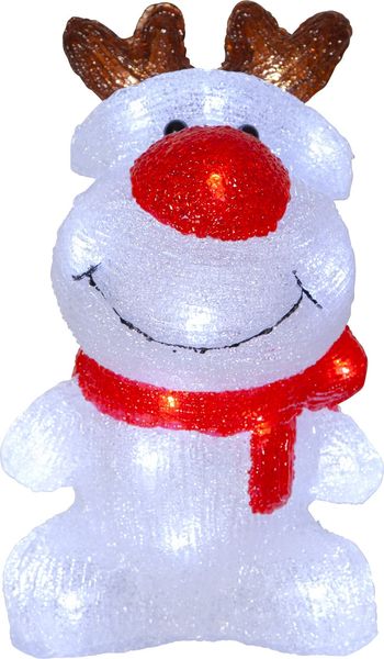 Star LED-Acrylfigur 'Crystalo', Hirsch, weiß/rot,