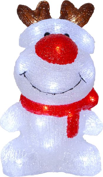 Star LED-Acrylfigur 'Crystalo', Hirsch, weiß/rot,