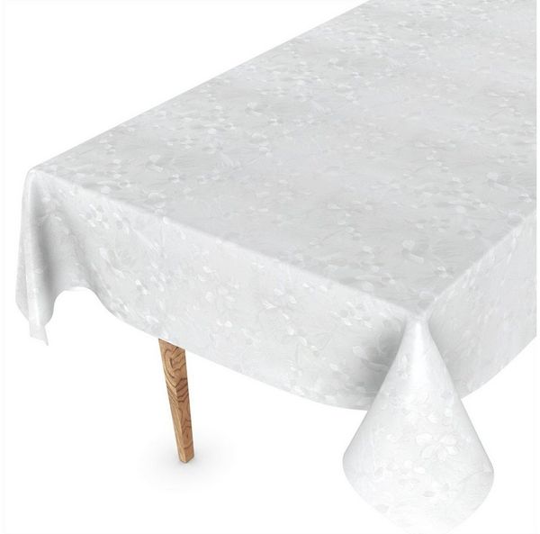 ANRO Tischdecke Wachstuchtischdecke Gartentischdecke Wachstischdecke (Einzelstück 1-tlg), Damast 140x100cm wasserabweisend