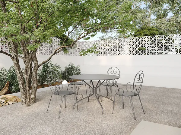 Vente-unique - GUERMANTES Garden dining set Metall Grau - B 120 cm52 cm x H 74 cm89 cm x L 120 cm48 cm