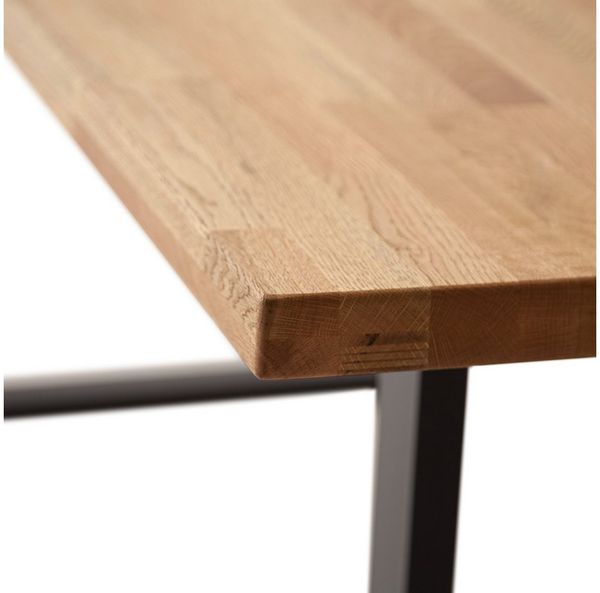 Lomadox Esstisch ZAMORA-06, Massivholztisch, 120x75 cm, Wildeiche massiv geölt, Metallgestell