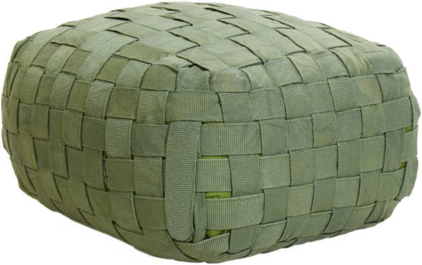 Pouf Flechtoptik grün 50 x 50 x 30 cm BODLA