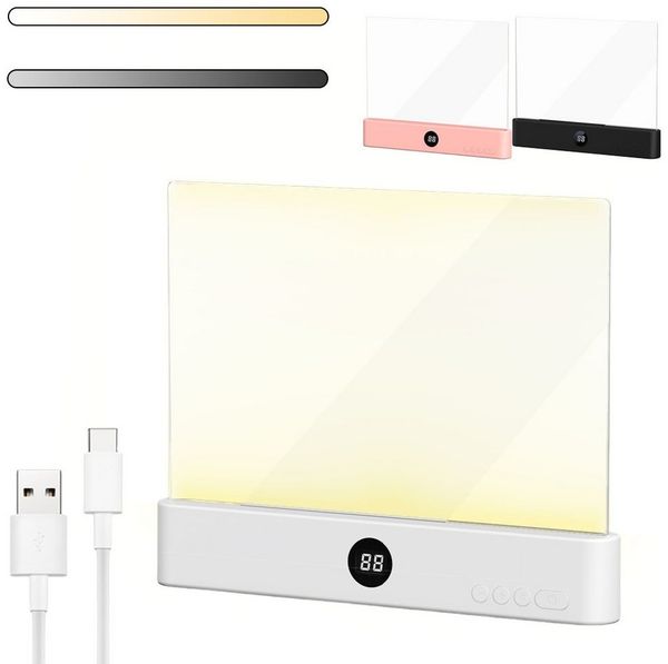 VIVIHEYDAY LED Leselampe Buch, 3 Lichtfarben Dimmbares LED Buchlampe mit Timer, Wiederaufladbare Buch Leseleuchte für Nachtlesungen im Bett