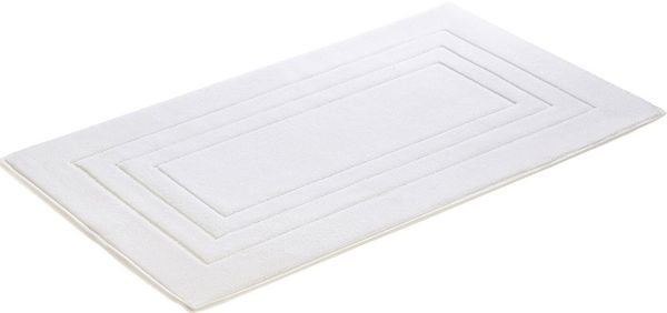 Vossen Badematte Feeling, Höhe 10 mm, beidseitig nutzbar, fußbodenheizungsgeeignet, Baumwolle, quadratisch, Badteppich, Uni-Farben, mit Bordüre, Hoch-Tief Effekt, reine Baumwolle