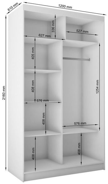 ALTDECOR Schiebetürenschrank NALLA Spiegel Spiegeltüren Lamellen Schwebetürenschrank LED Beleuchtung Bild 2