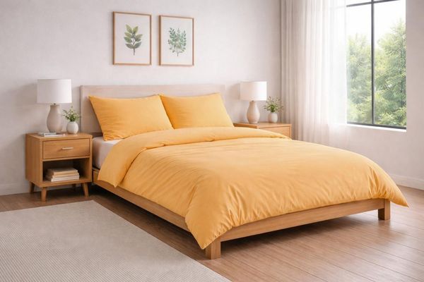Carpe Sonno Bettwäsche Mako Satin 135 x 200 & 155 x 220 - Baumwolle Reißverschluss Einfarbig, Mako-Satin, 2 teilig, OEKO-TEX Premium Bettbezug 135x200 2 teilig - Gelb Uni