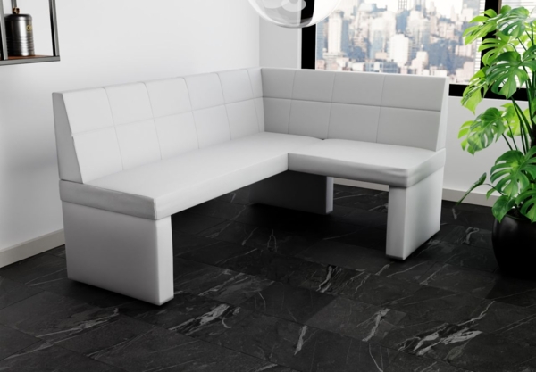 Eckbank Bank Küchenbank 168x128 cm BLAKE L Kunstleder Madryt Weiß