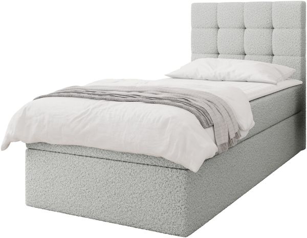 Boxspringbett Gazel Single Boucle (Farbe: Lambi 11, Größe: 80 x 200)