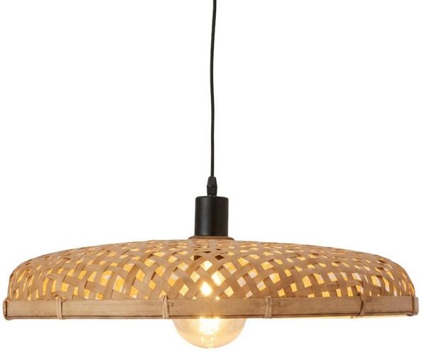 Marrakesch Orient & Mediterran Interior Pendelleuchte Boho Hängelampe Paloma handgefertigt aus Rattan in Natur 50 cm modern, Handarbeit