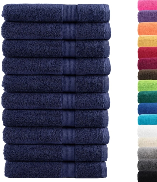 vidaXL Premium Saunatücher SOLUND 10 Stk. Marineblau 80x200 cm 600 g/m² 137268