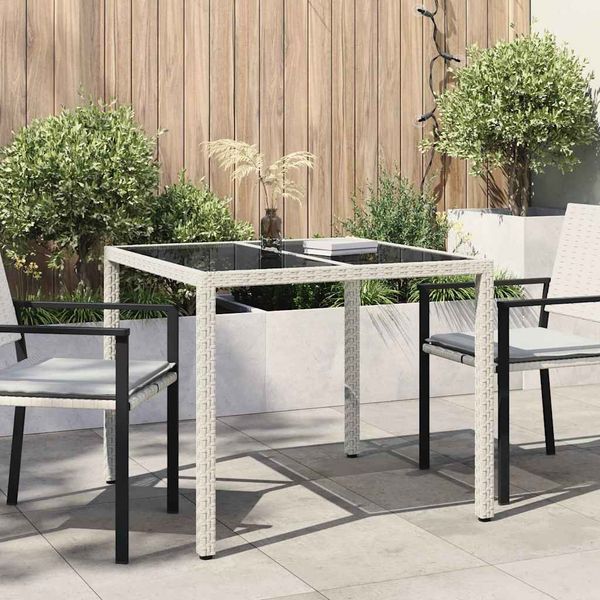 vidaXL Gartentisch Weiß 90 x 90 x 75 cm Poly-Rattan 362535