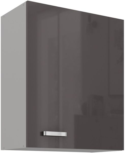 Küchen Hängeschrank 60 Hochglanz Grau Küchenzeile Küchenblock Küche Grey Bianca
