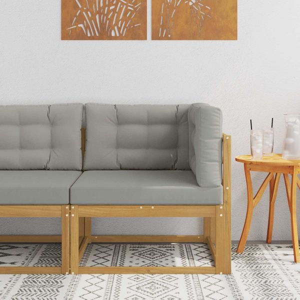 vidaXL Outdoor Ecksofa Polyester Weiß 901547