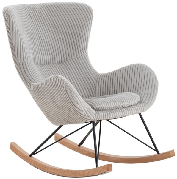SalesFever Schaukelstuhl mit Texturstoff in Grau