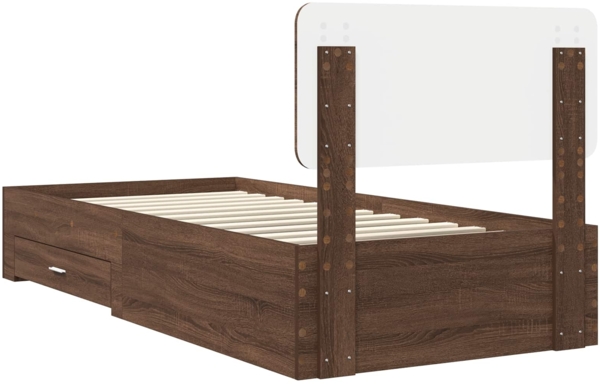 vidaXL Bettrahmen Braun Eichen-Optik 100x200 cm Holzwerkstoff 3412415 Bild 8