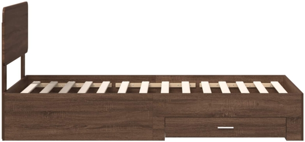 vidaXL Bettrahmen Braun Eichen-Optik 100x200 cm Holzwerkstoff 3412415 Bild 7