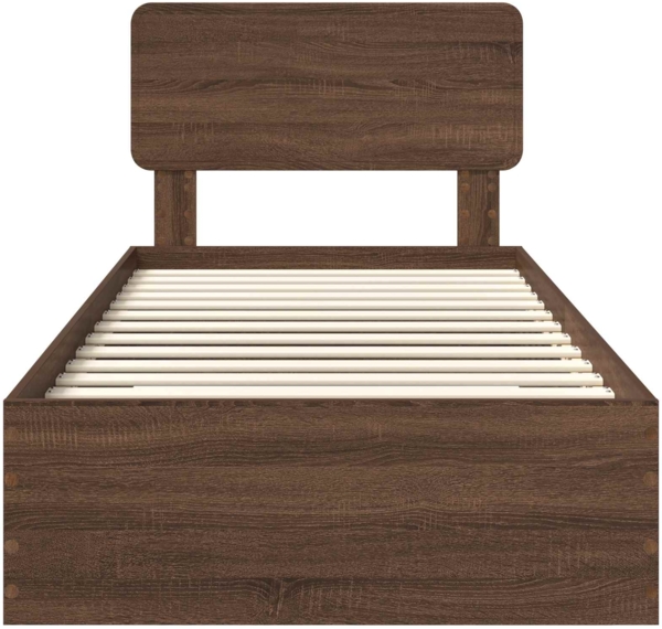 vidaXL Bettrahmen Braun Eichen-Optik 100x200 cm Holzwerkstoff 3412415 Bild 6