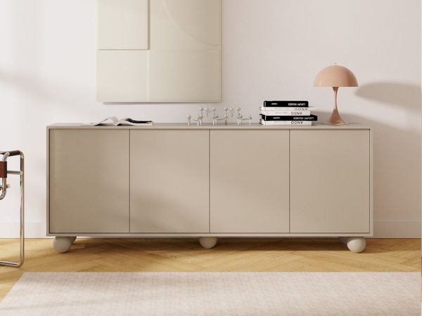 Beautysofa Kommode ADEL 204 cm im modernen Stil (Push-to-Open, Sideboard grifflos 4 Türen), Breite: 204 cm
