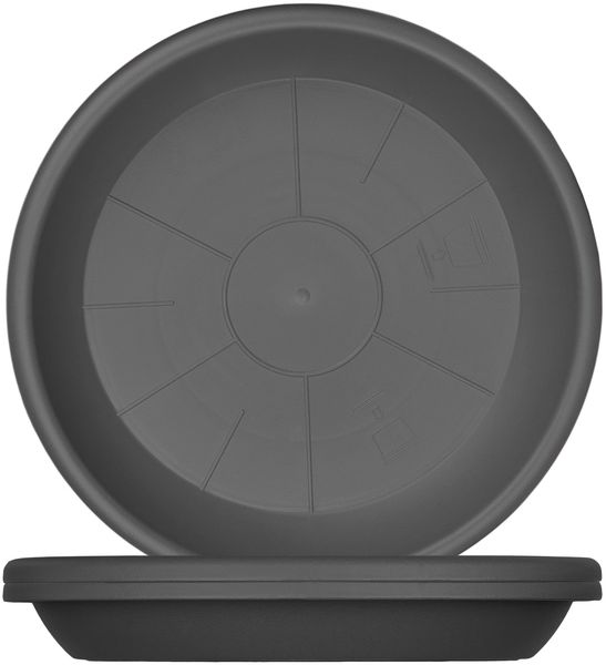 BigDean 3x Blumentopf Untersetzer Ø 24 cm Farbe Anthrazit Kunststoff Blumenuntersetzer Blumentopfuntersetzer passend zu Ø 25 cm Blumentöpfen