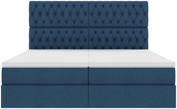 vidaXL Bett mit LED-Lichtleisten mit Kopfteil Blau 200 x 200 cm Stoff 3372856 Bild 11