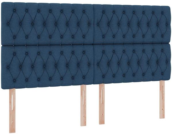 vidaXL Bett mit LED-Lichtleisten mit Kopfteil Blau 200 x 200 cm Stoff 3372856 Bild 10