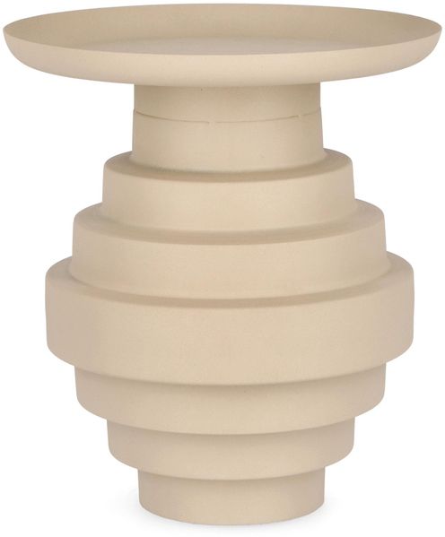 Beistelltisch Abames aus Metall, rundes Design, beige, Ø 35 cm, pulverbeschichtet