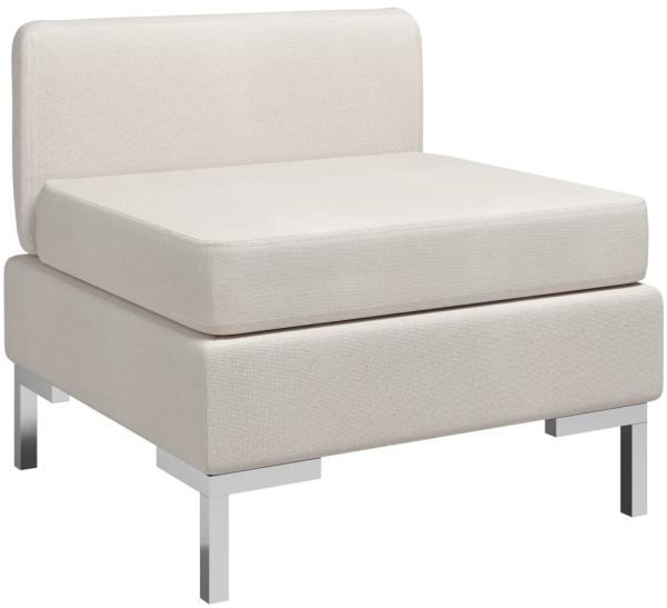 vidaXL Mittelsofa Modular mit Auflage Stoff Cremeweiß 287002